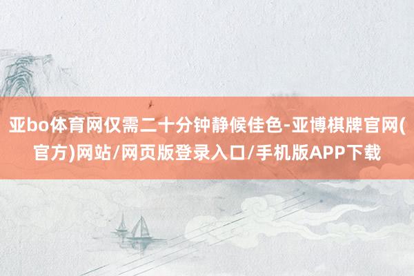 亚bo体育网仅需二十分钟静候佳色-亚博棋牌官网(官方)网站/网页版登录入口/手机版APP下载
