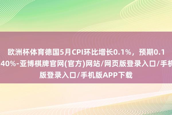 欧洲杯体育德国5月CPI环比增长0.1%，预期0.10%，前值0.40%-亚博棋牌官网(官方)网站/网页版登录入口/手机版APP下载