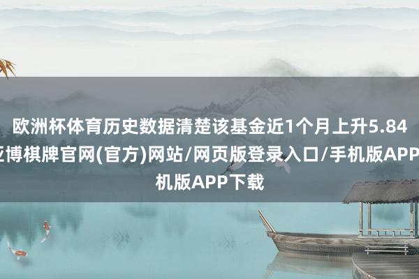欧洲杯体育历史数据清楚该基金近1个月上升5.84%-亚博棋牌官网(官方)网站/网页版登录入口/手机版APP下载