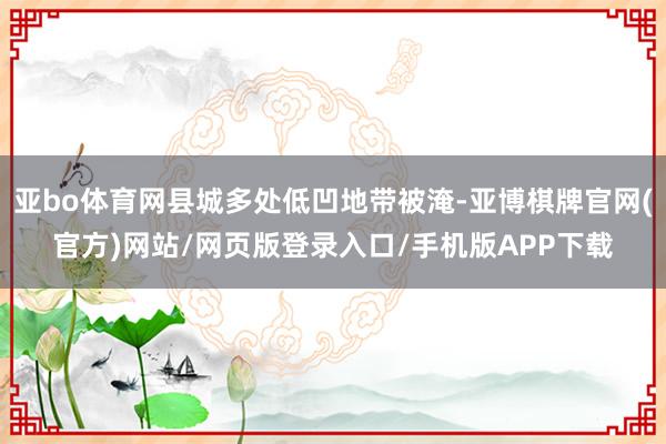 亚bo体育网县城多处低凹地带被淹-亚博棋牌官网(官方)网站/网页版登录入口/手机版APP下载